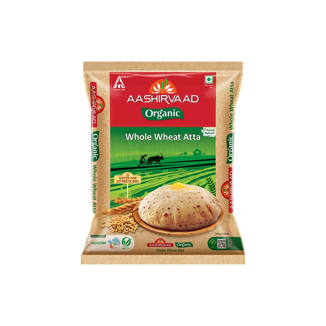 Aashirvaad High Fibre Atta with wholewheat Aashirvaad High Fibre Atta with Multigrains - Image 1