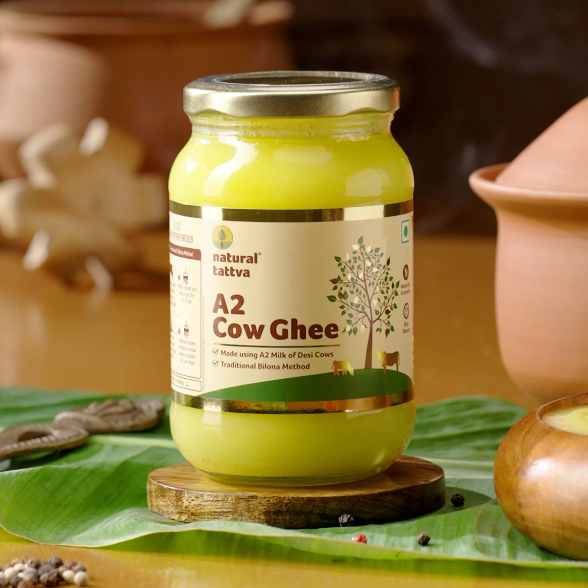 A2 COW ORGANIC TATTVA A2 COW GHEE - 500ML - Image 1