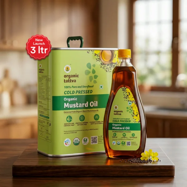 ORGANIC TATTVA COLD PRESSED MUSTARD OIL - 3L