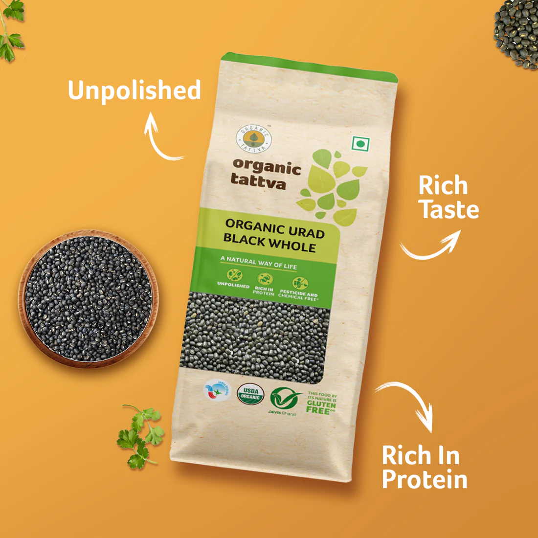 URAD BLACK WHOLE ORGANIC TATTVA URAD BLACK WHOLE - Image 1