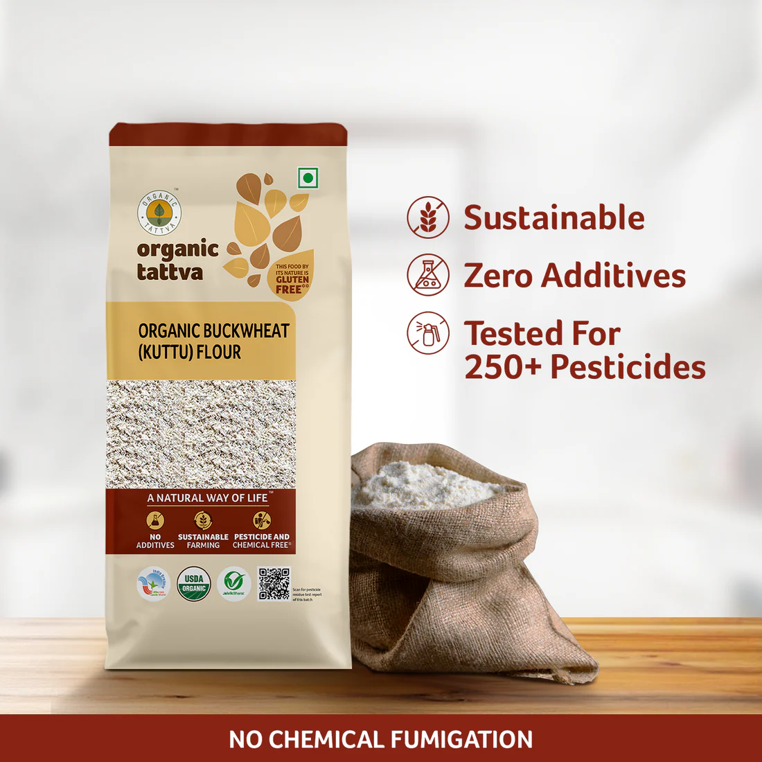 buckwheat-kuttu ORGANIC TATTVA BUCKWHEAT(KUTTU) 250G - Image 1